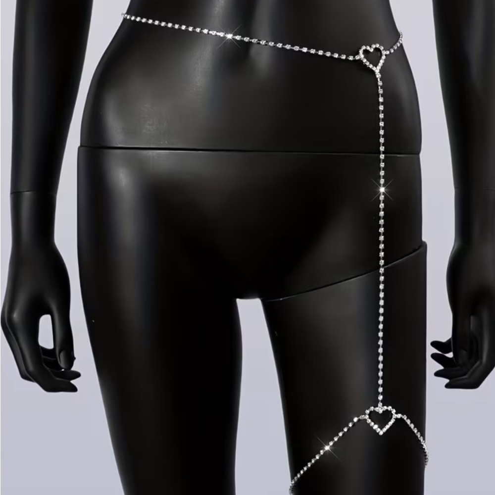 Silver Rhinestone Body Chain